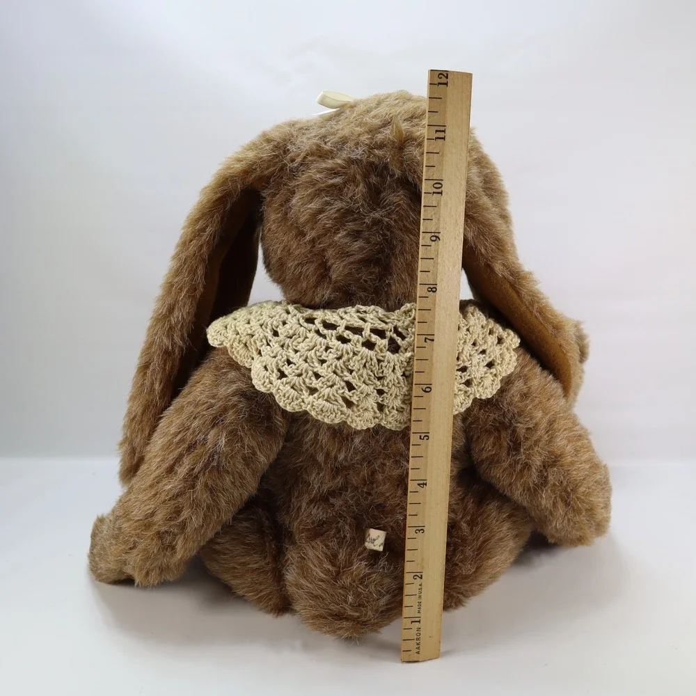 Vintage Easter Bunny Brown Rabbit Jointed Plush Stuffed Animal Bear Carol Dayton